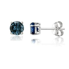 Sterling Silver 1/2ct Blue Diamond Stud Earrings