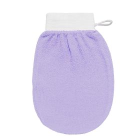 Rayon Viscose Fiber Medium Fine Sand Exfoliating Bath Gloves (Color: purple)